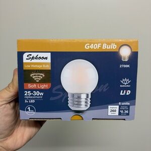 Sphoon G40 LED Light Bulbs, 3 Watts, 2700K Color Temperature, E26 Base, Dimmable